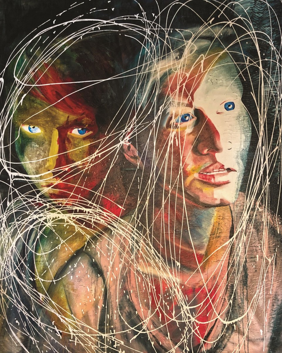 Mason Gehring self-portrait "Anger, Shock" depicting her emotional response to a CCM hemorrhage